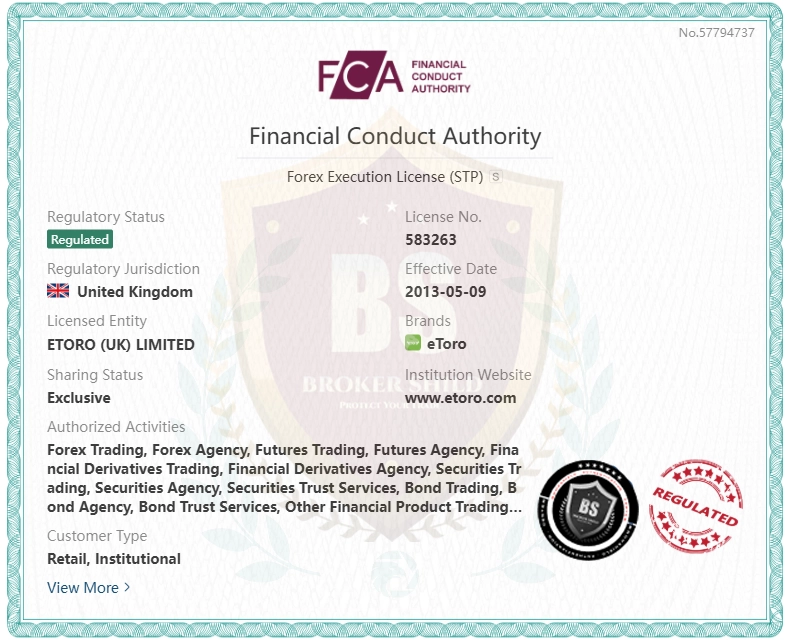 eToro FCA regulation document