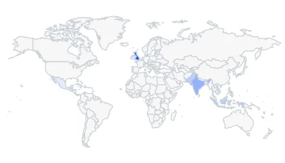 IC Markets top countries traffic map