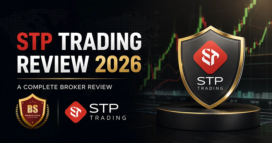 Veo Markets Review 2026: Scam or High-Risk Broker? 3 STP Trading Review 2026 featured image showing STP Trading logo and BrokerShield badge with forex chart background, highlighting broker analysis and trading performance