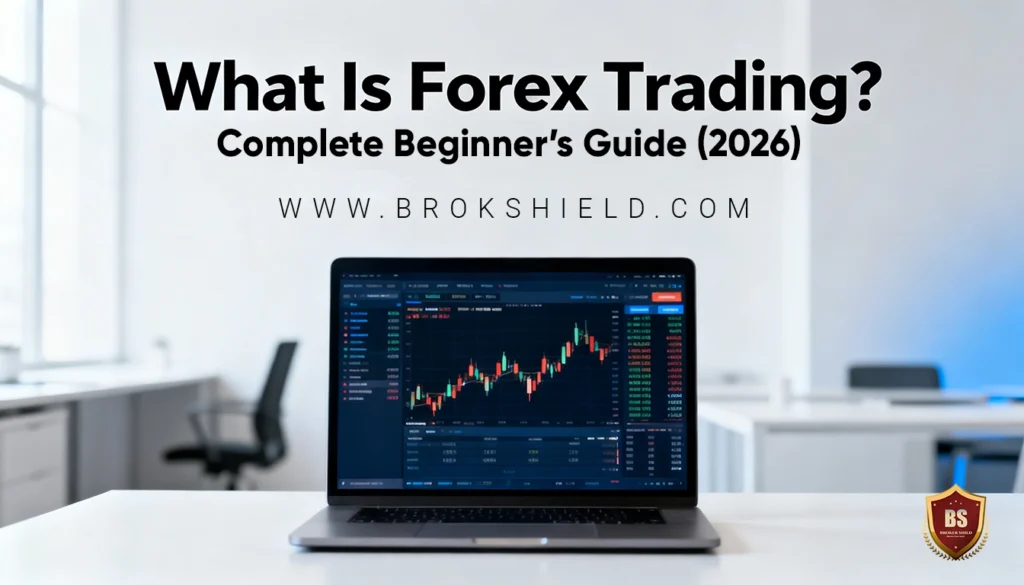 What is forex trading complete beginner guide 2026 with trading chart on laptop