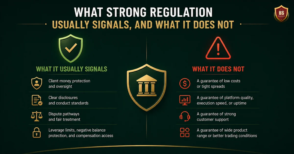 What strong regulation usually signals and what it does not