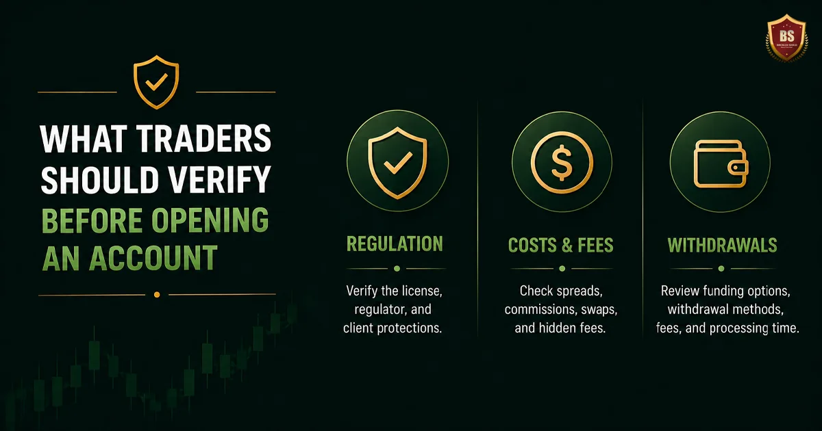 What traders should verify before opening an account