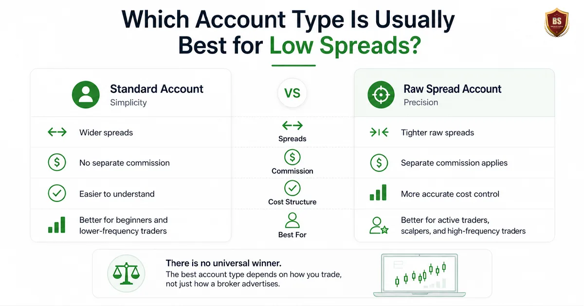 Which account type is usually best for low spreads